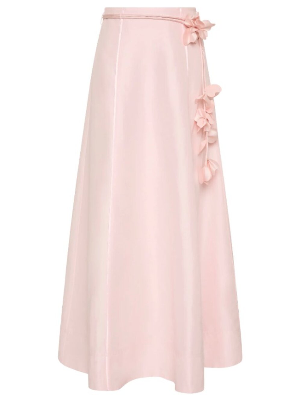 Aje Camille Pink Linen Blend Flower Applique Maxi Skirt NWOT - Picture 2 of 12